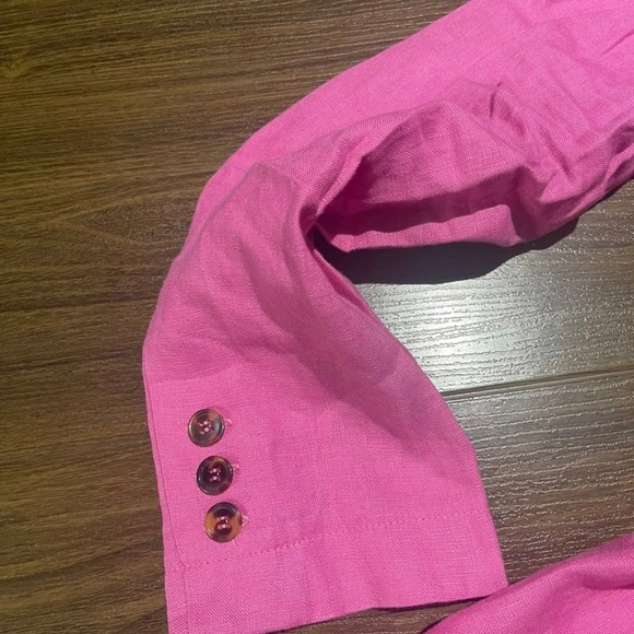 525 America hot pink linen blazer 💯 linen - Picture 2 of 6